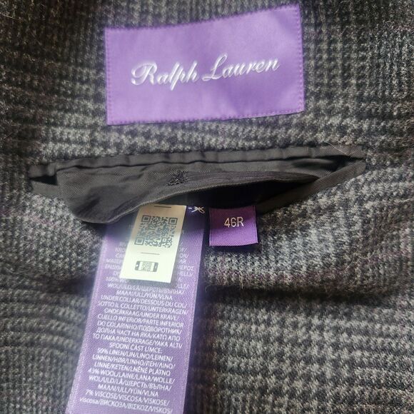 NEW Ralph Lauren Purple Label Blazer 46 R Hadley Hand Tailored Plaid Wool Jacket - Picture 12 of 16